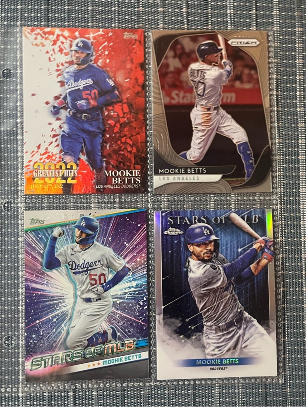 ⚾️ Mookie Betts Topps/Panini Baseball Sports Trading Cards, Set of 4